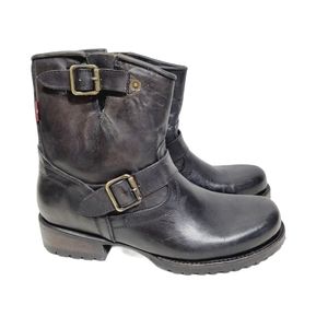 Levi's Black Leather Engineer Boots